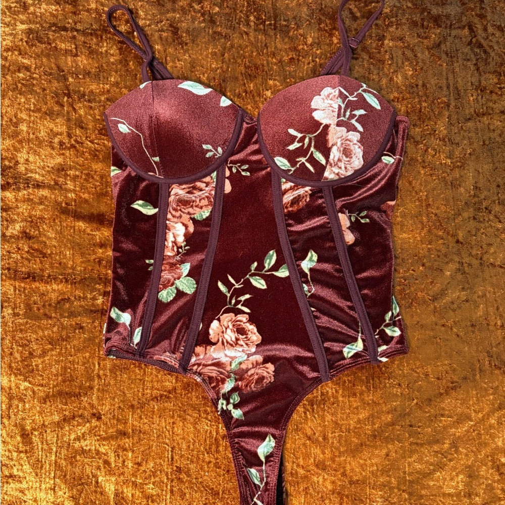 Floral Burgundy Bodysuit